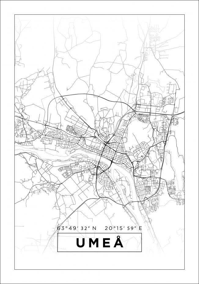 Bildverkstad Map - Ume - White Poster