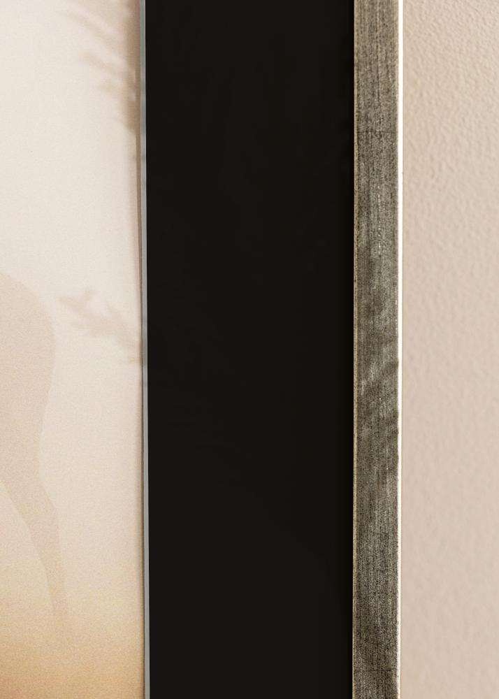 Ram med passepartou Frame Galant Silver 40x50 cm - Picture Mount Black 27x35 cm
