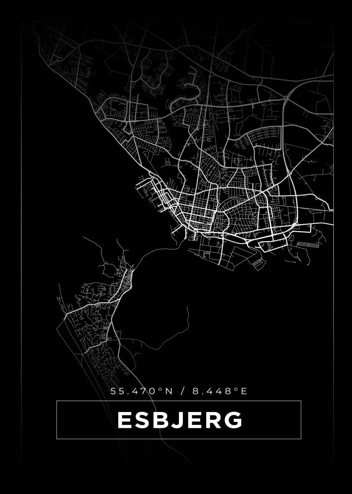 Bildverkstad Map - Esbjerg - Black Poster