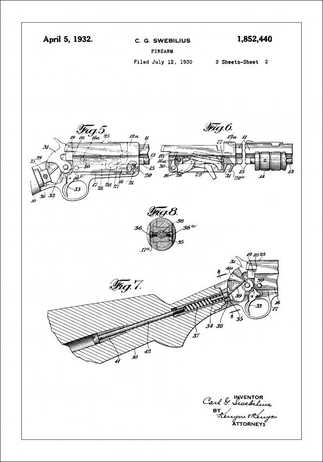 Bildverkstad Patent drawing - Rifle II Poster