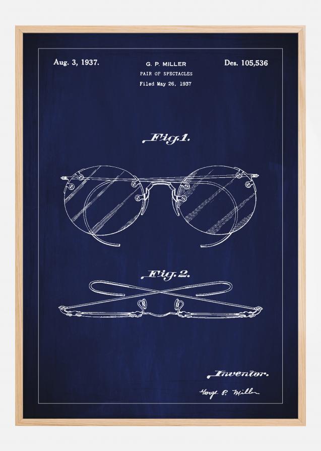 Bildverkstad Patent drawing - Eyeglasses A - Blue Poster