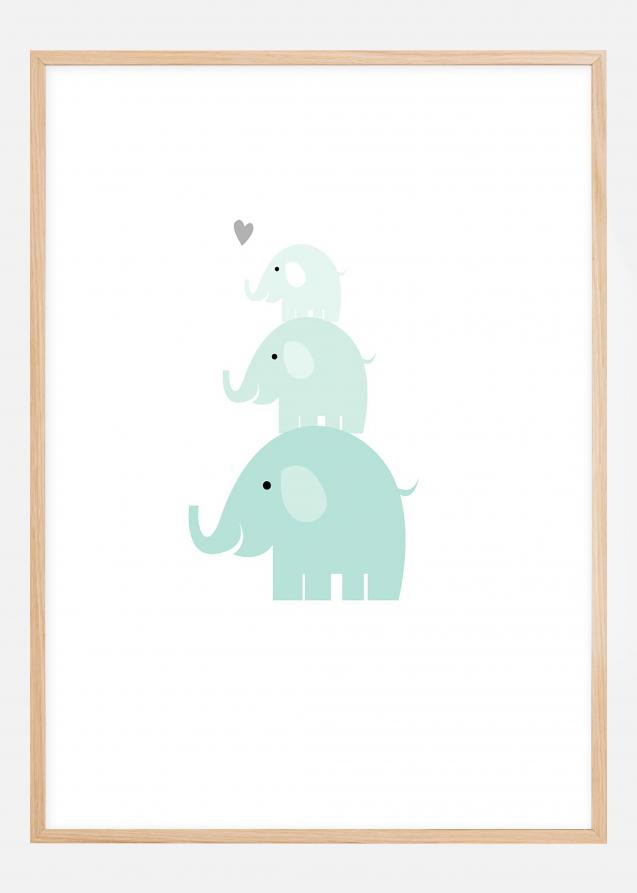 Bildverkstad Elephant Triss - Ice blue Poster
