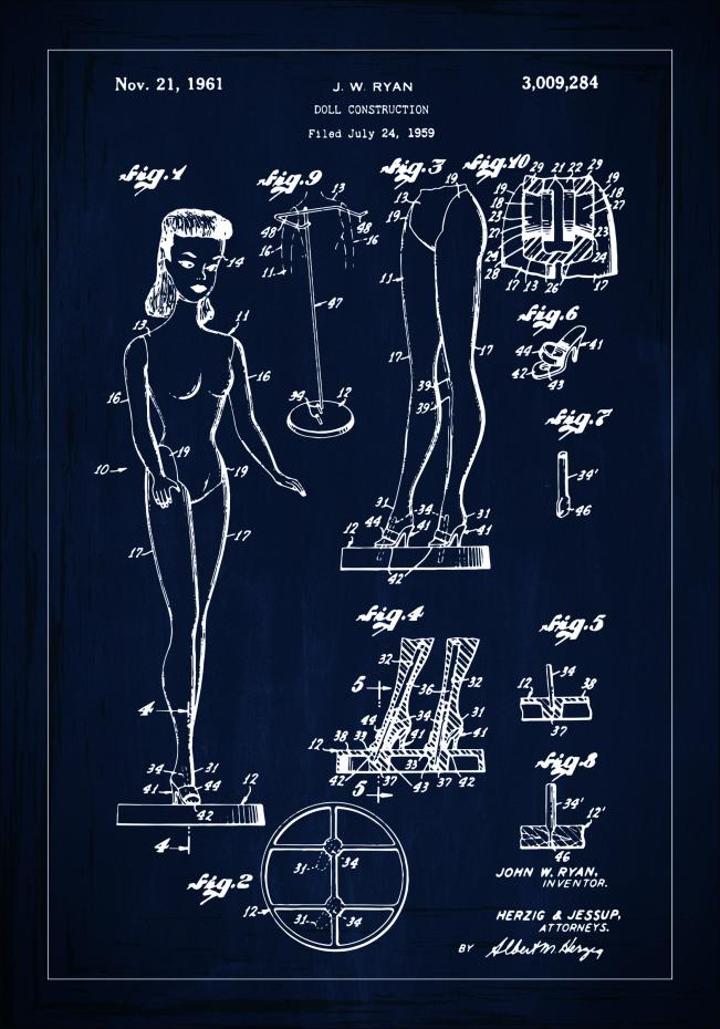 Bildverkstad Patent drawing - Barbie - Blue