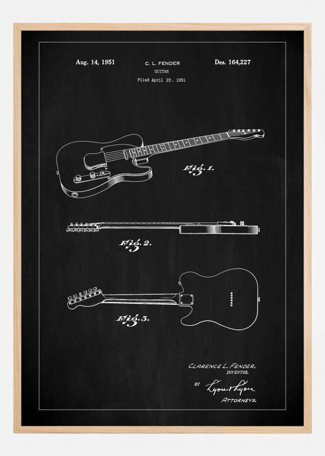Bildverkstad Patent Print - Guitar - Black Poster