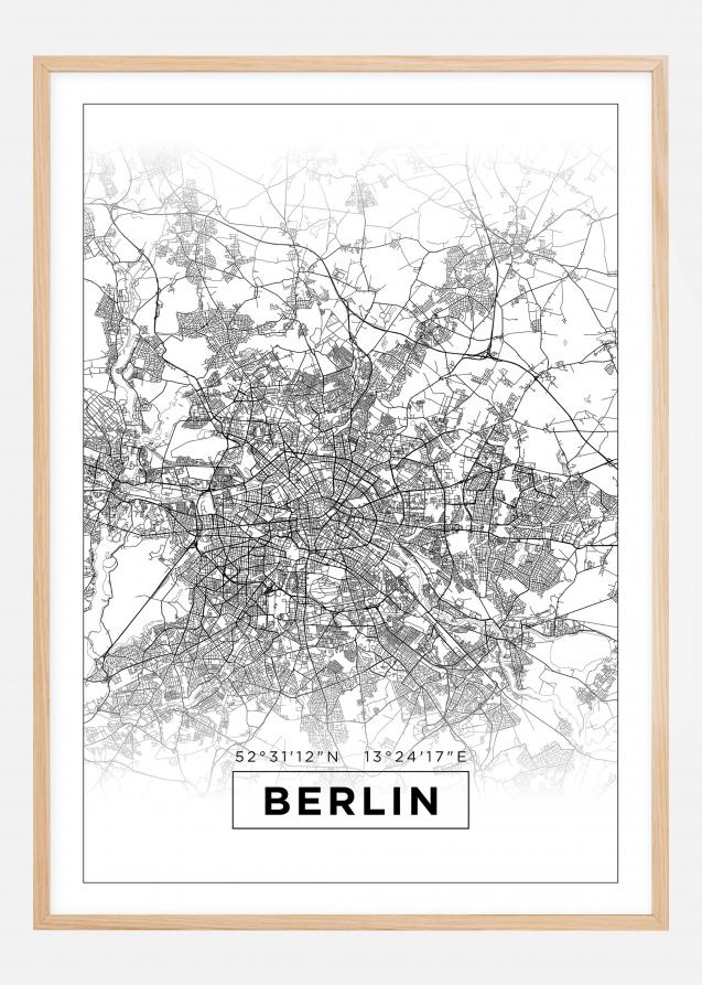 Bildverkstad Map - Berlin - White Poster