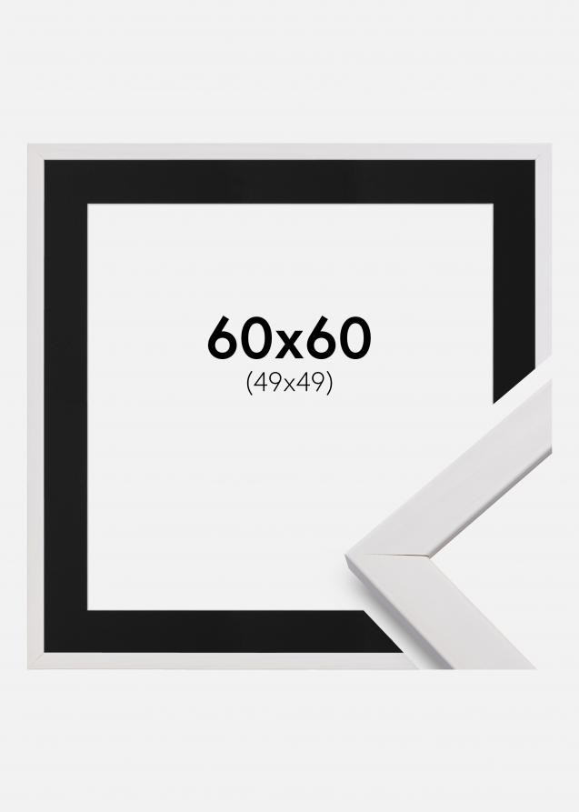 Ram med passepartou Frame Stilren White 60x60 cm - Picture Mount Black 50x50 cm