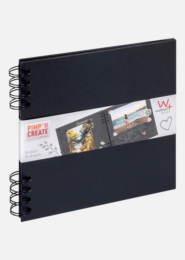Walther PAC Spiral Album Black - 18x18 cm (30 Black pages / 30 sheets)