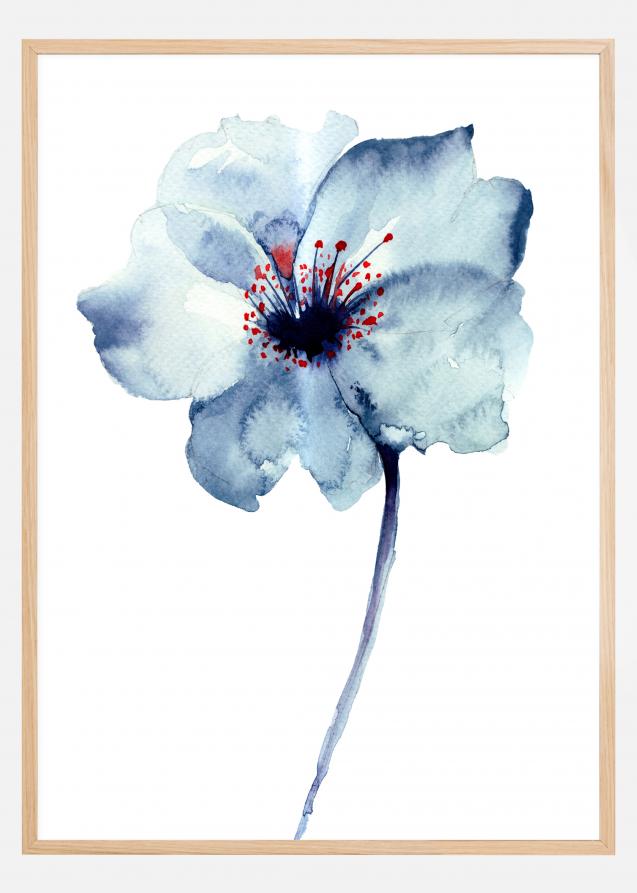 Bildverkstad Aquarelle Flower - Blue Poster