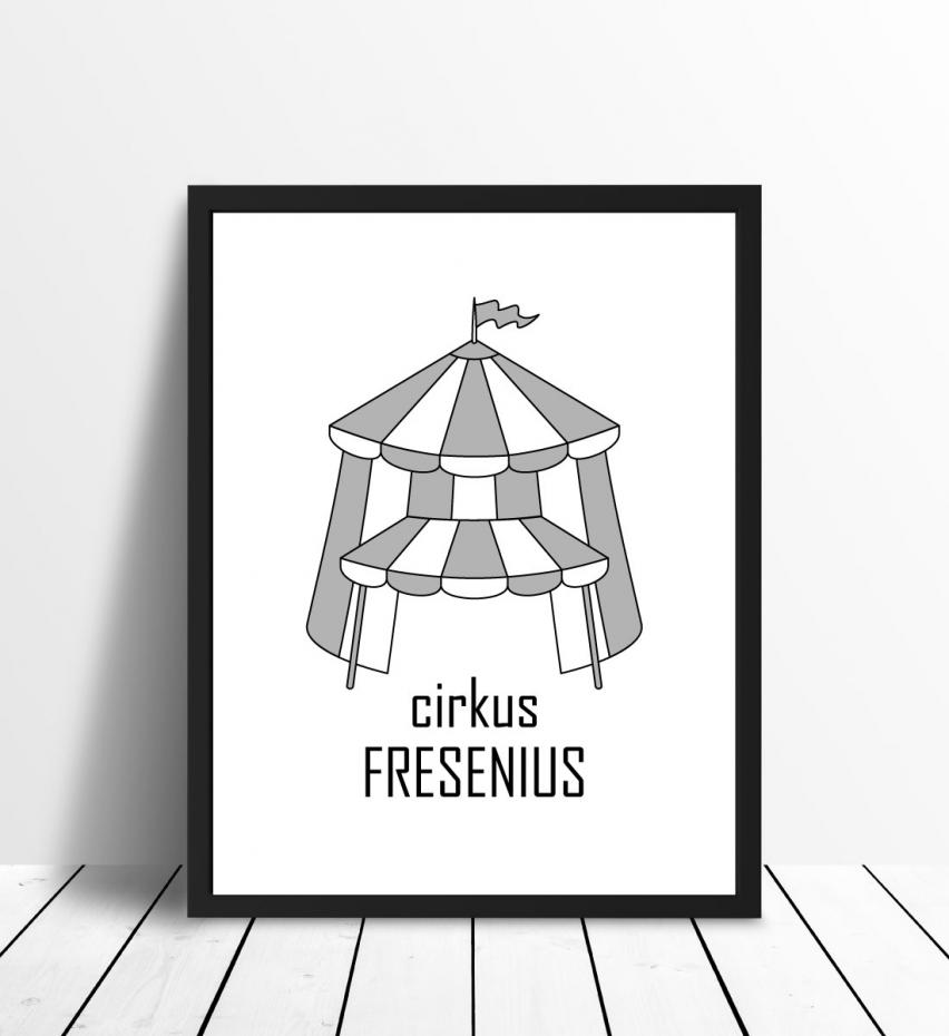 Personlig poster Circus Family Grey