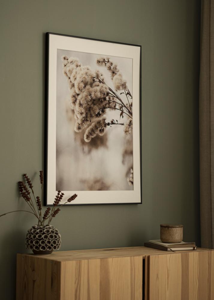Ram med passepartou Frame Visby Black 40x50 cm - Picture Mount White 12x16 inches