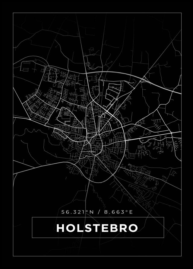 Bildverkstad Map - Holstebro - Black Poster