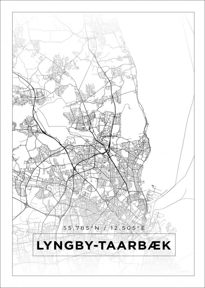 Bildverkstad Map - Lyngby-Taarbk - White Poster