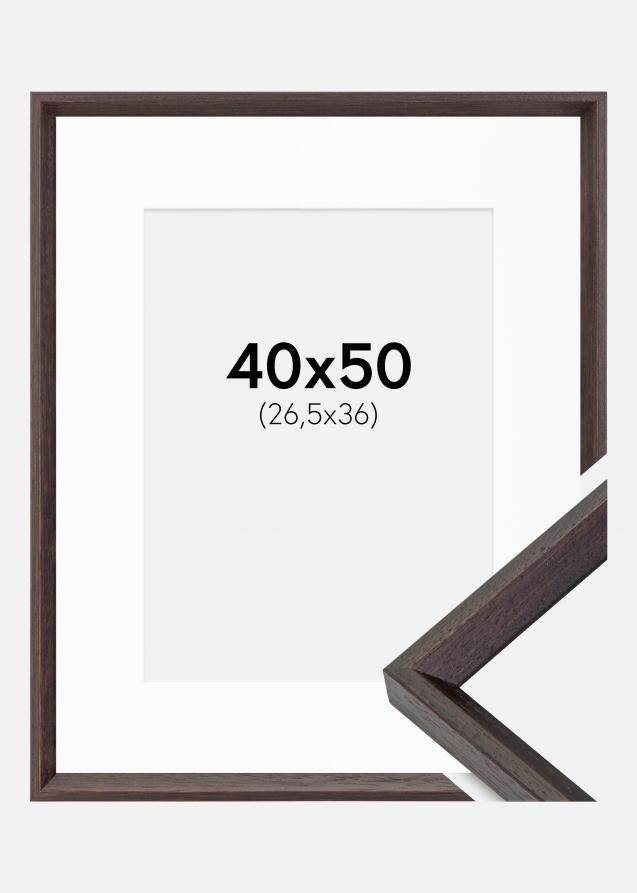 Ram med passepartou Frame Globe Espresso 40x50 cm - Picture Mount White 27,5x37 cm