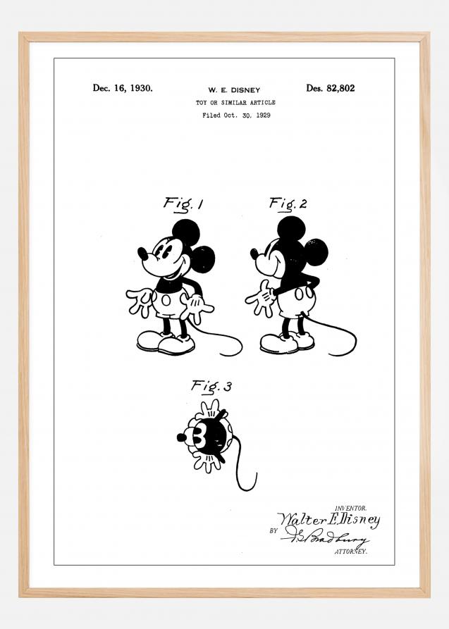 Bildverkstad Patent Print - Toy Walt Disney - White Poster