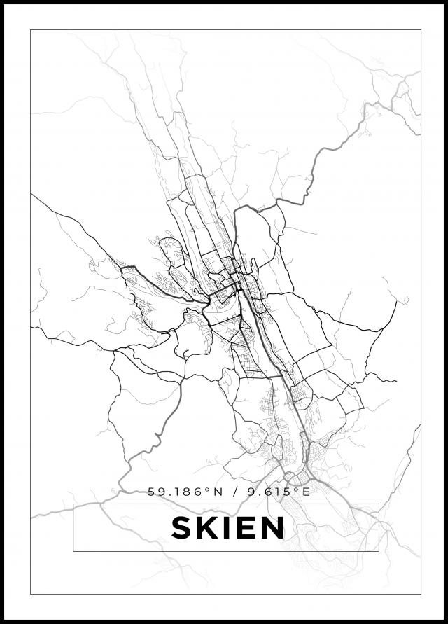 Bildverkstad Map - Skien - White Poster