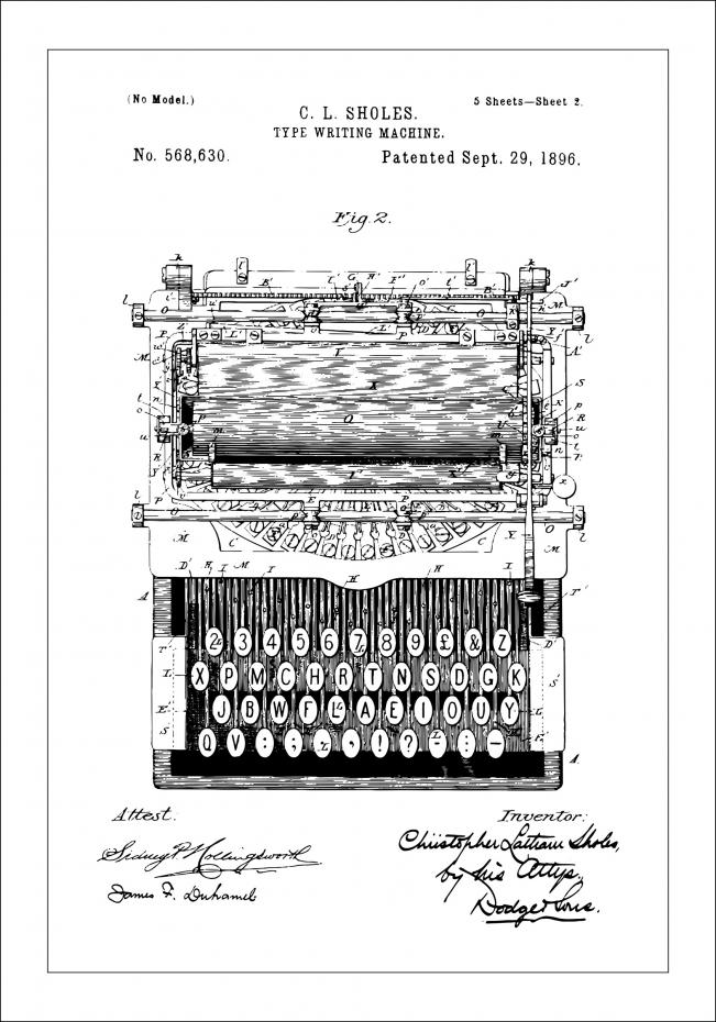 Bildverkstad Patent drawing - Typewriter Poster