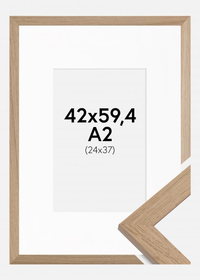 Ram med passepartou Frame Trendline Oak 42x59.4 cm (A2) - Picture Mount White 25x38 cm