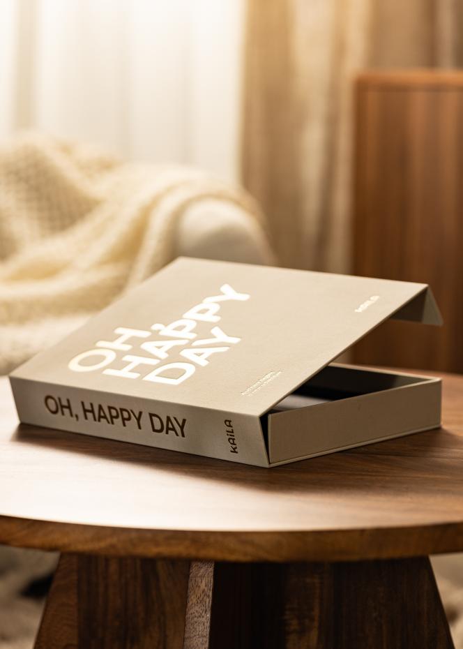 KAILA KAILA OH HAPPY DAY Creme - Coffee Table Photo Album (60 Black Pages)