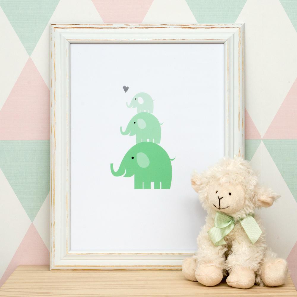Malimi Posters Elephant Triss - Mint green Poster