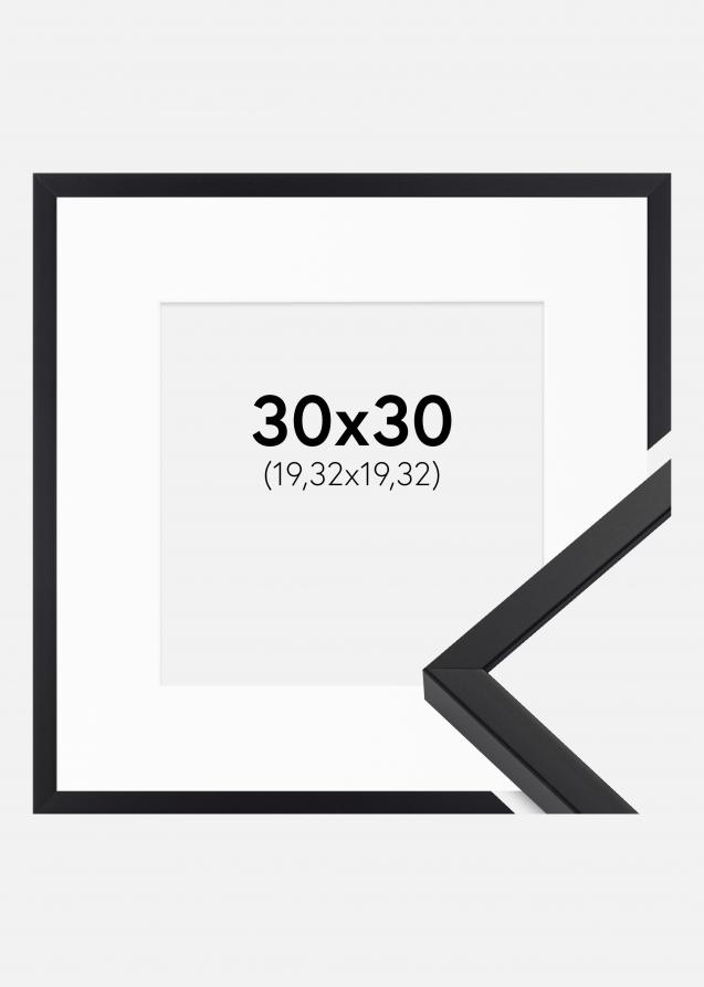 Ram med passepartou Frame E-Line Black 30x30 cm - Picture Mount White 8x8 inches
