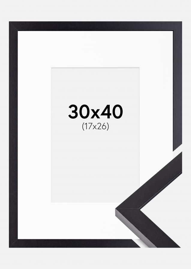 Ram med passepartou Frame Selection Black 30x40 cm - Picture Mount White 18x27 cm