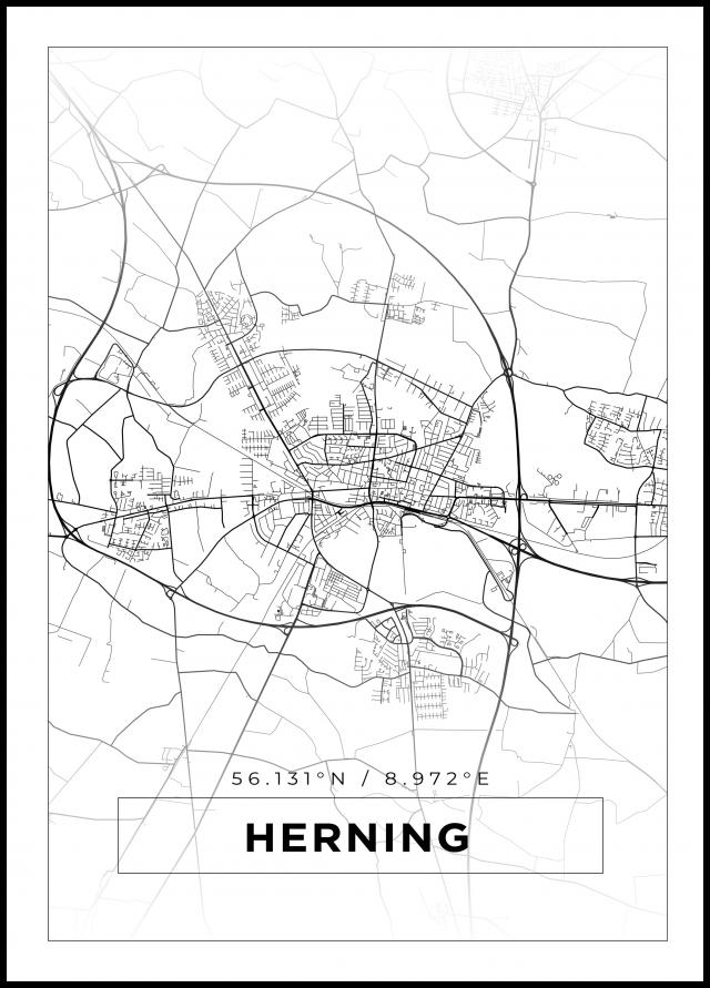 Bildverkstad Map - Herning - White Poster