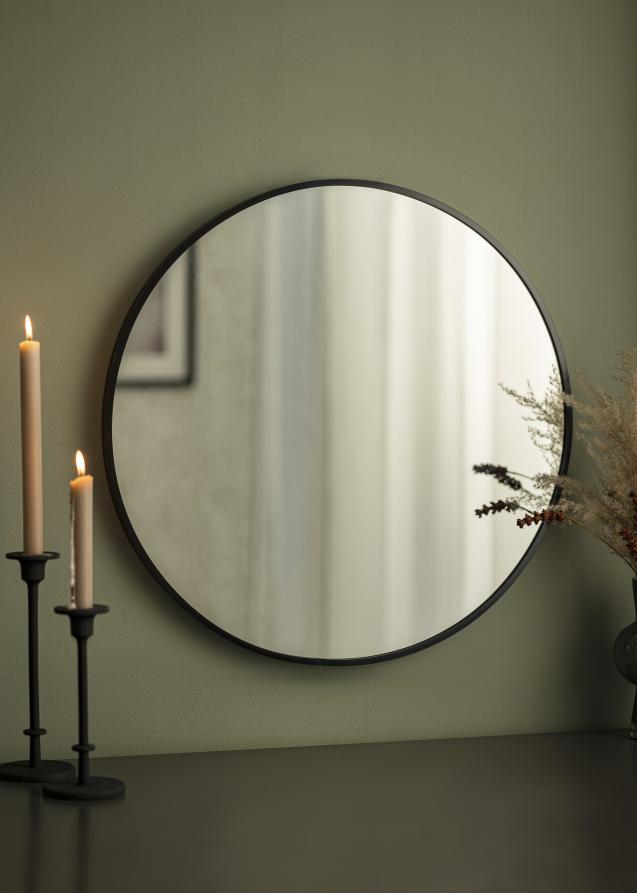 House Nordic Mirror Madrid Black 60 cm Ø