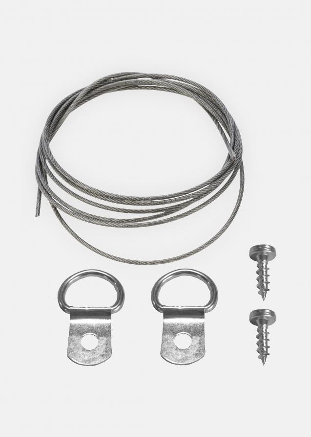 Estancia Steel cable 1m + 2 screws & 2 hooks