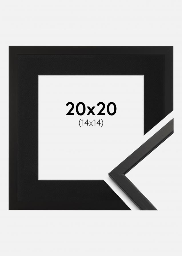 Ram med passepartou Frame Edsbyn Acrylic Glass Black 20x20 cm - Picture Mount Black 15x15 cm