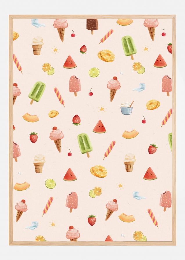 Bildverkstad Sweet Ice Cream Pattern Poster