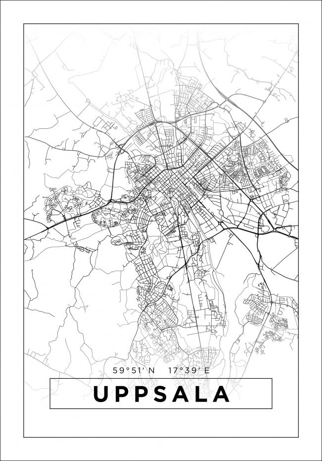 Bildverkstad Map - Uppsala - White Poster