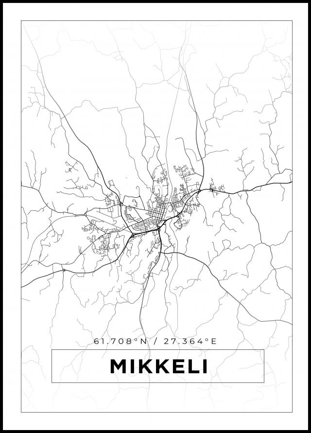 Bildverkstad Map - Mikkeli - White Poster