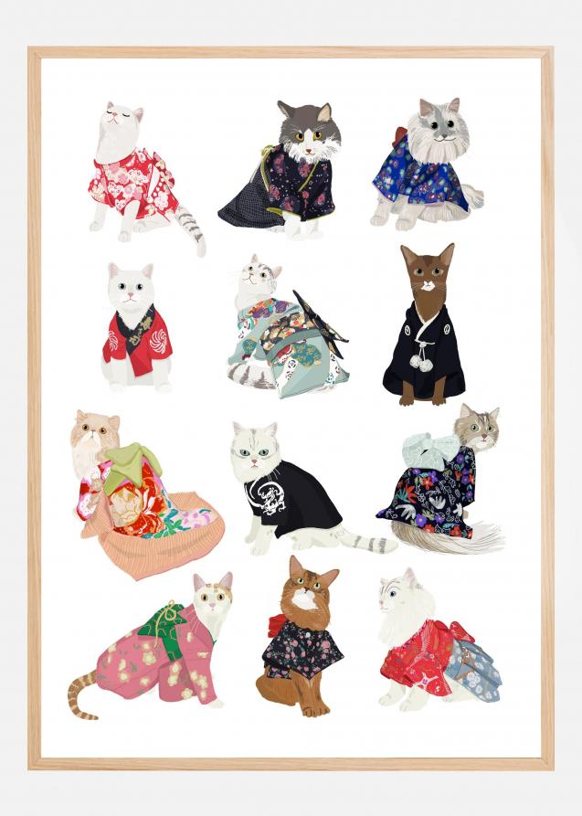 Bildverkstad Cat In Kimono Poster