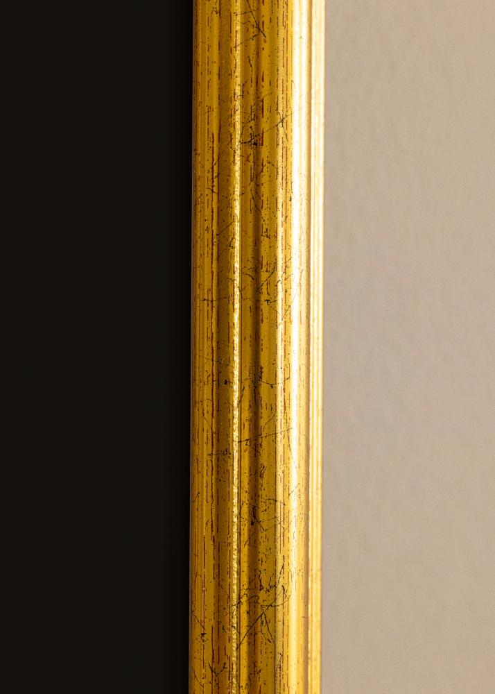 Ram med passepartou Frame Vstkusten Gold 20x25 cm - Picture Mount Black 14x18 cm