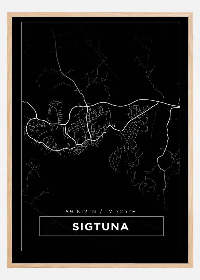 Bildverkstad Map - Sigtuna - Black Poster