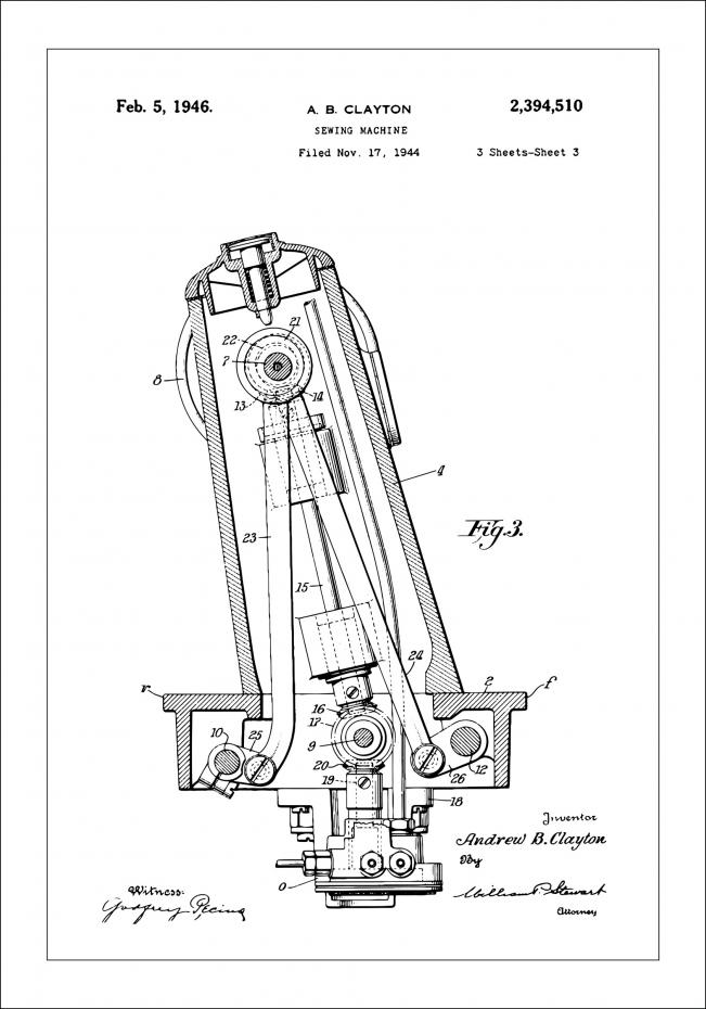 Bildverkstad Patent drawing - Sewing machine III