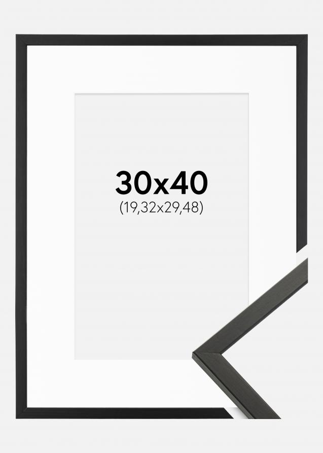 Ram med passepartou Frame Galant Black 30x40 cm - Picture Mount White 8x12 inches
