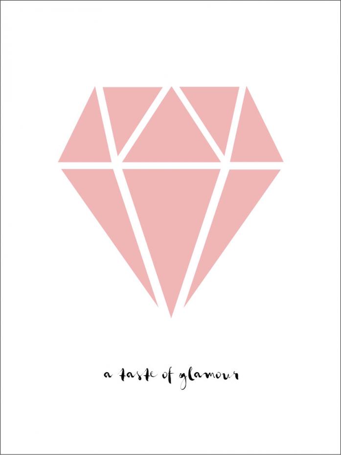 Malimi Posters Diamond - Frosted pink