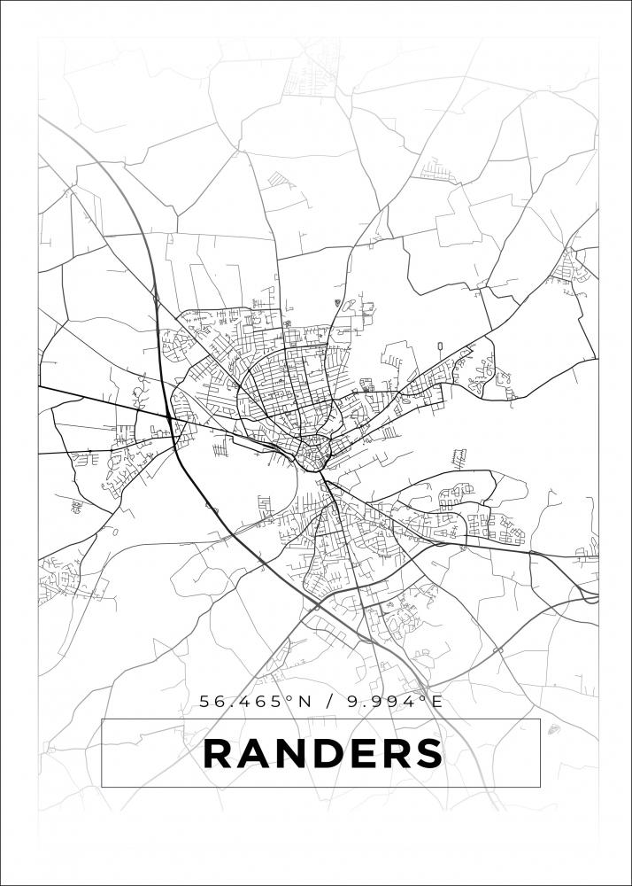 Bildverkstad Map - Randers - White Poster