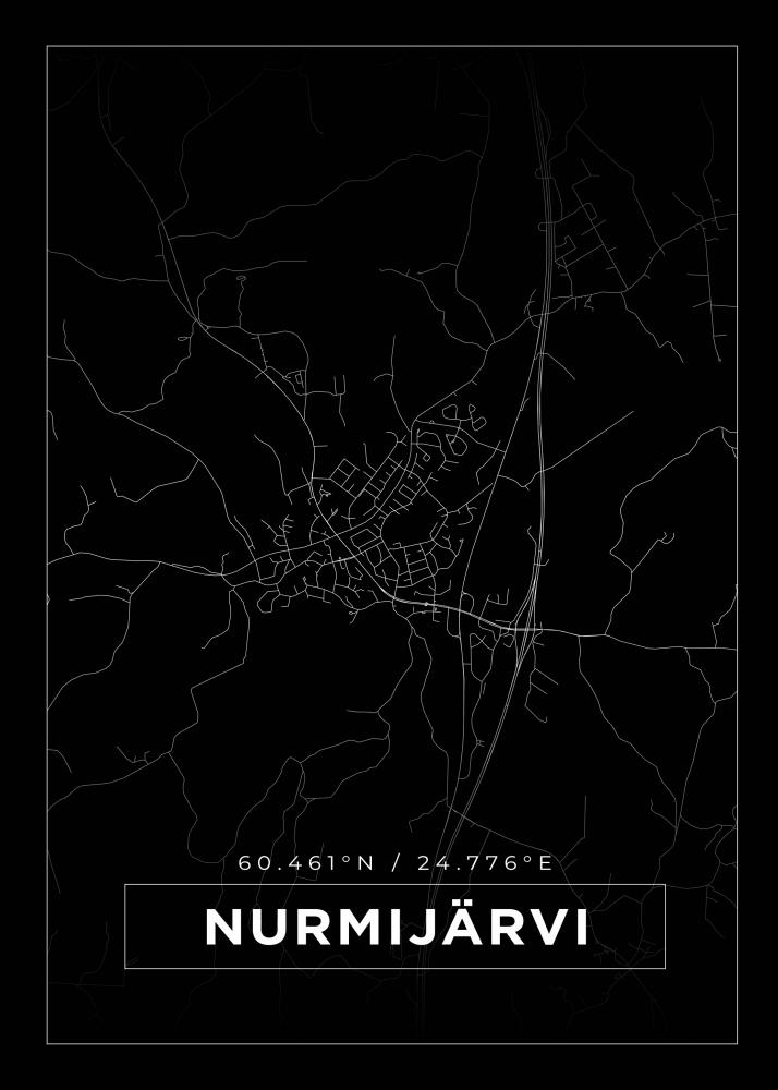 Bildverkstad Map - Nurmijrvi - Black Poster