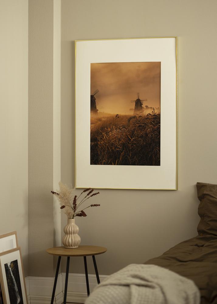 Ram med passepartou Frame Visby Shiny Gold 30x40 cm - Picture Mount White 20x30 cm