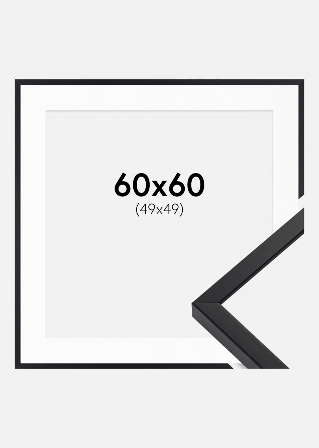 Ram med passepartou Frame E-Line Black 60x60 cm - Picture Mount White 50x50 cm