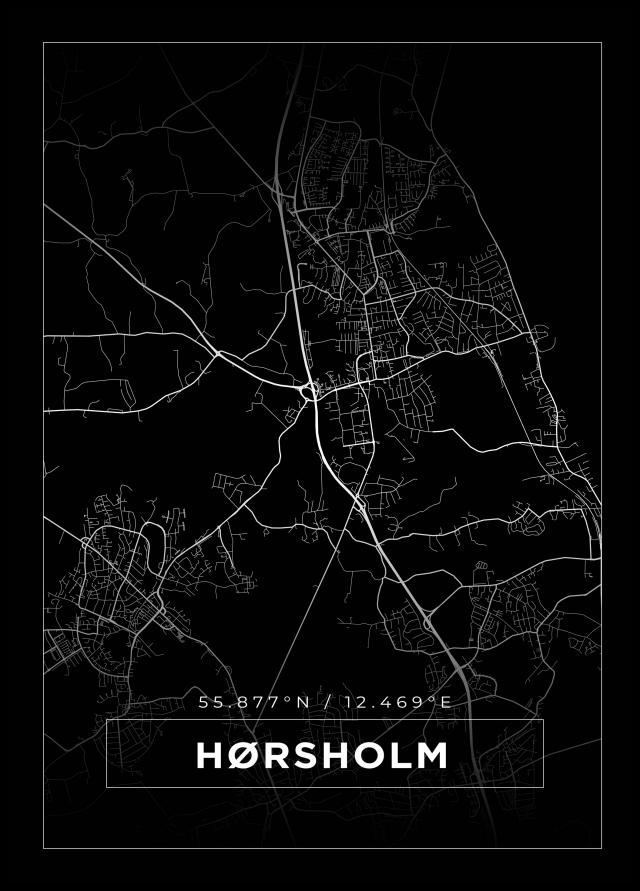 Bildverkstad Map - Hørsholm - Black Poster