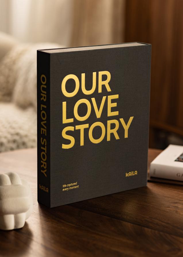 KAILA KAILA OUR LOVE STORY Black - Coffee Table Photo Album (60 Black Pages)