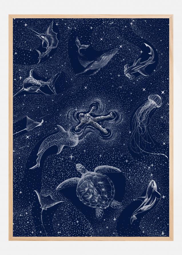 Bildverkstad Cosmic Ocean With Astronaut Poster
