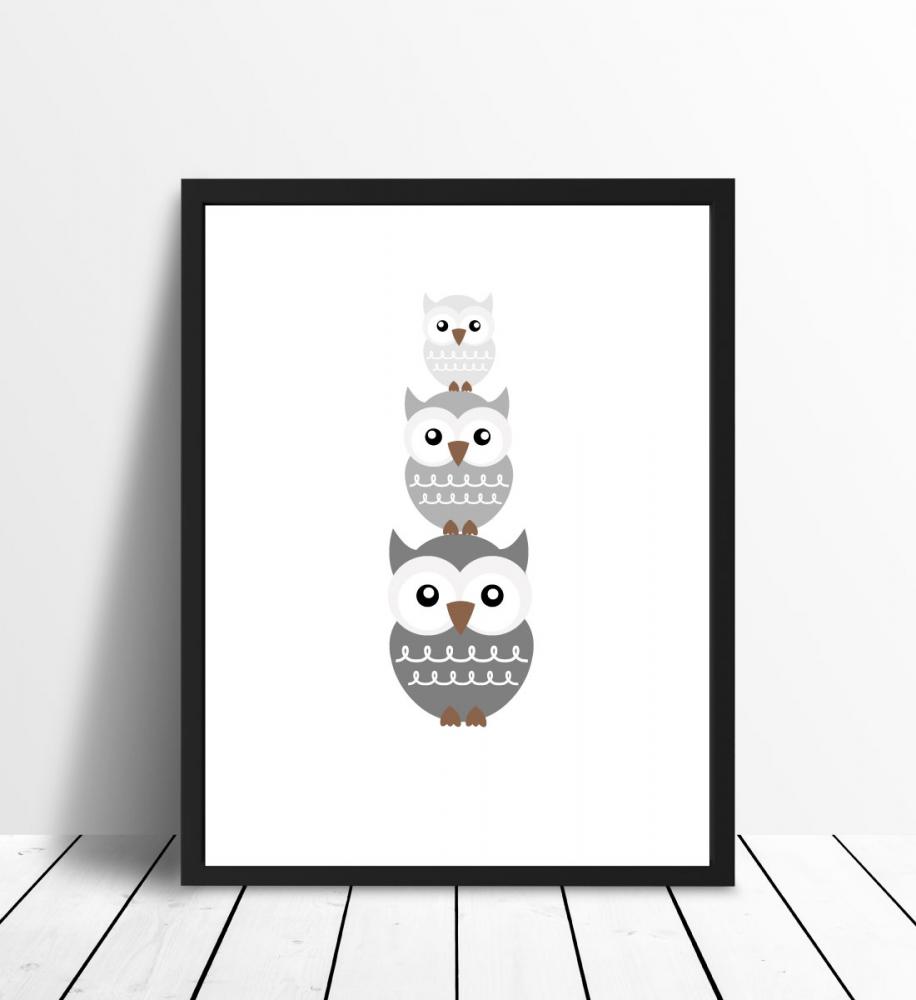 Bildverkstad Owl Triss - Misty grey Poster