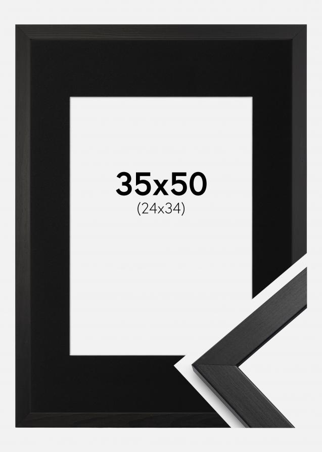 Ram med passepartou Frame Stilren Black 35x50 cm - Picture Mount Black 25x35 cm