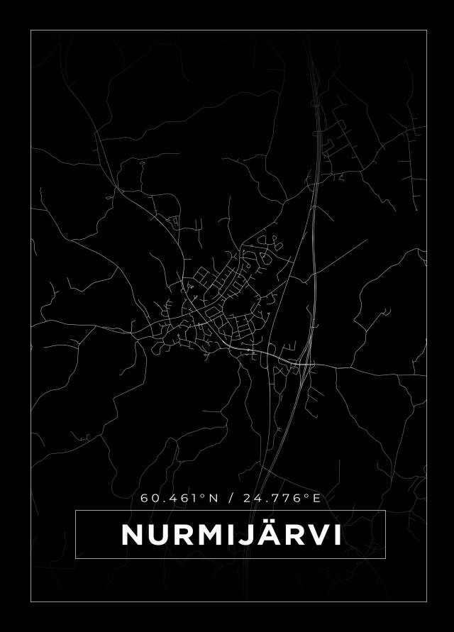 Bildverkstad Map - Nurmijärvi - Black Poster