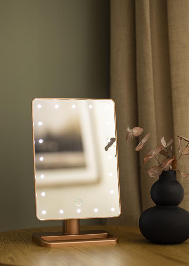 KAILA KAILA Make-up Mirror LED with Bluetooth Speaker Rose Gold 18x30 cm
