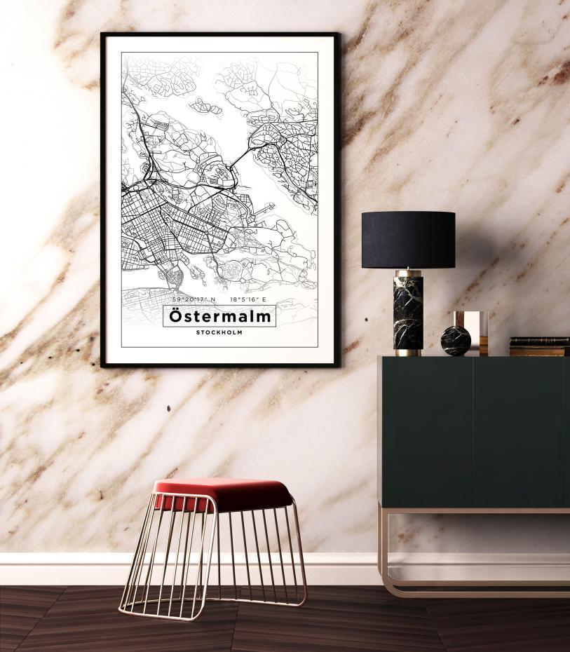 Bildverkstad Map - stermalm - White Poster